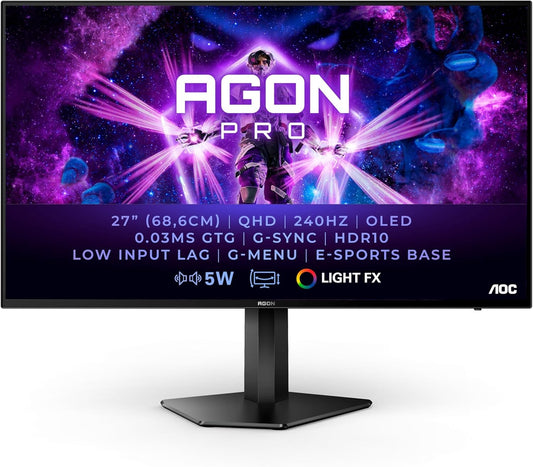 AOC Agon Pro AG276QZD OLED Monitor 26.5" WQHD 2560x1440 HDR NVIDIA G-Sync 240Hz 