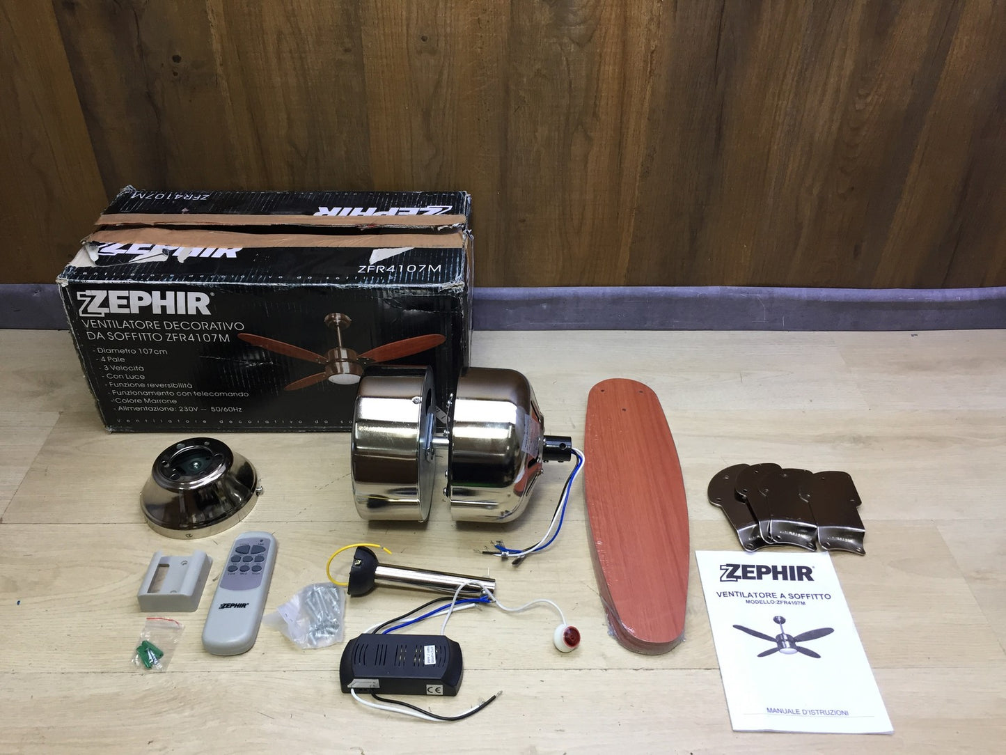 Zephir ZFR4107M Deckenventilator, braun, I33282