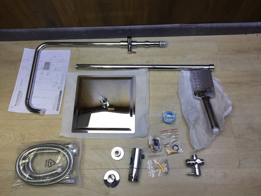 JOHO DE-2525-CP shower set with diverter, chrome shower system, I31951 
