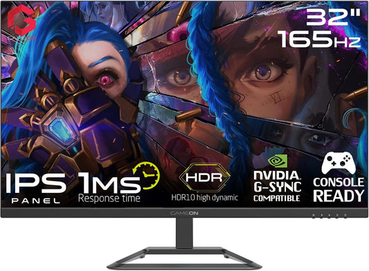 GAMEON GOP32QHD165IPS 2K Gaming Monitor 32" QHD 2560x1440 IPS HDR HDMI DP G-Sync