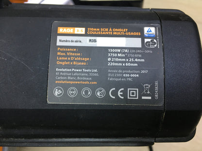 Evolution Rage 3S Gehrungssäge, 210 mm, I31523