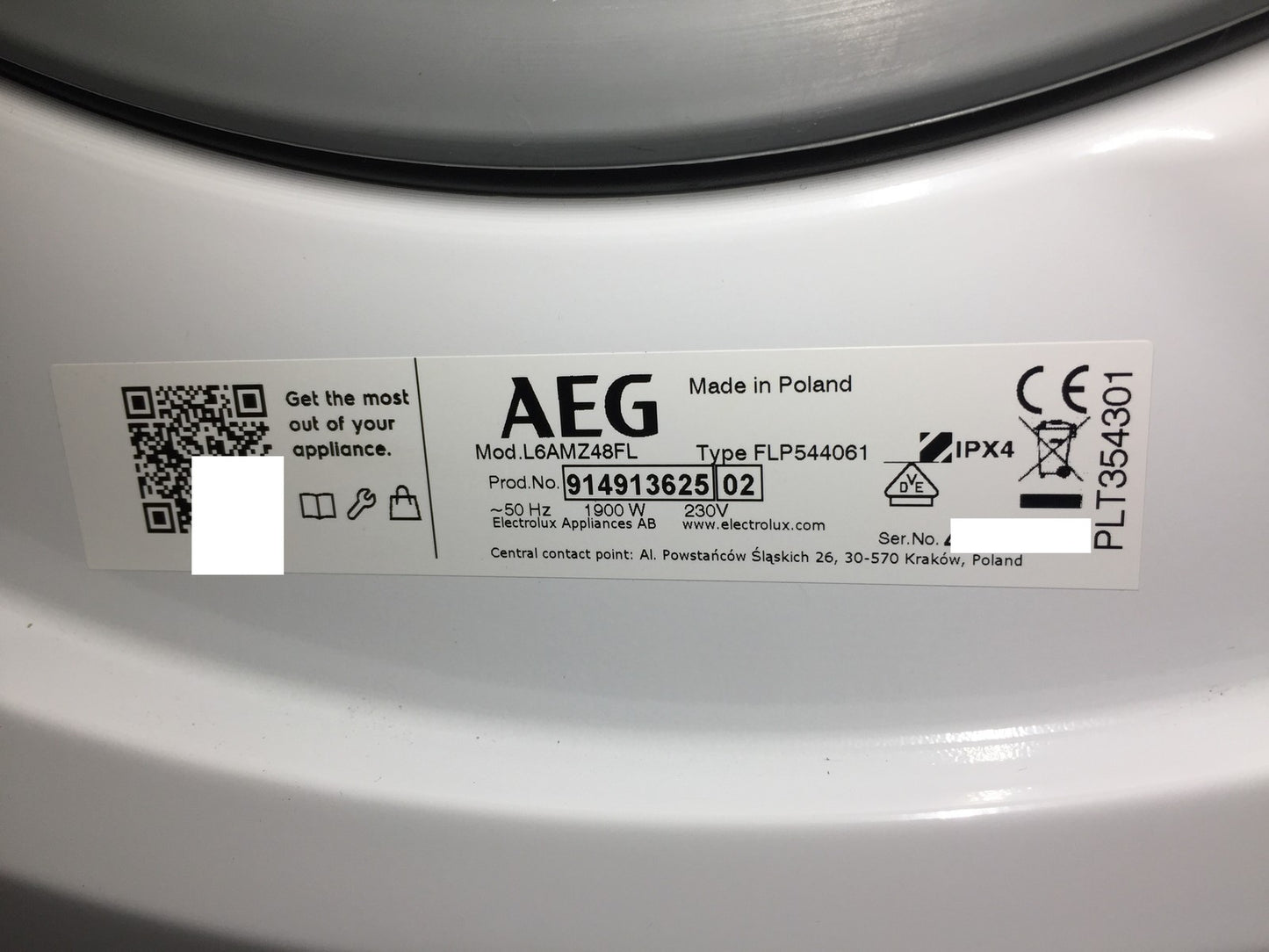 AEG Frontlader Waschmaschiene L6AMZ48FL, 8 Kg, I34352