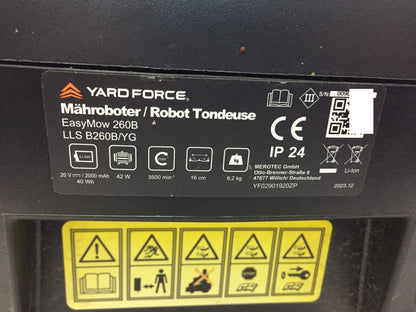 Yard FORCE Mähroboter EasyMow 260B bis zu 260 qm, I33512