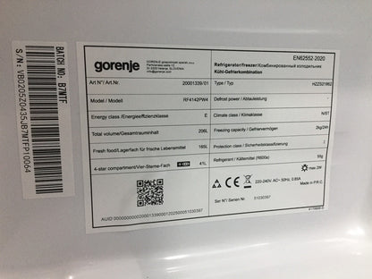 Gorenje RF4142PW4 Kühlschrank Gefrierschrank Freistehend 206 L CrispZone Eco