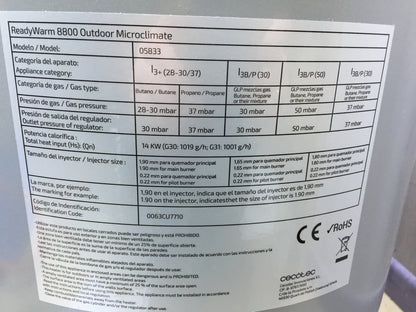 Cecotec Ready Warm 8800 Outdoor Microclimate Gasheizung für Außenbereich I30512