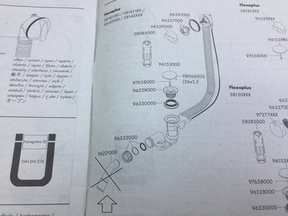 Hansgrohe Flexaplus Set Ab- und Überlaufgarnitur 58143000, I28143