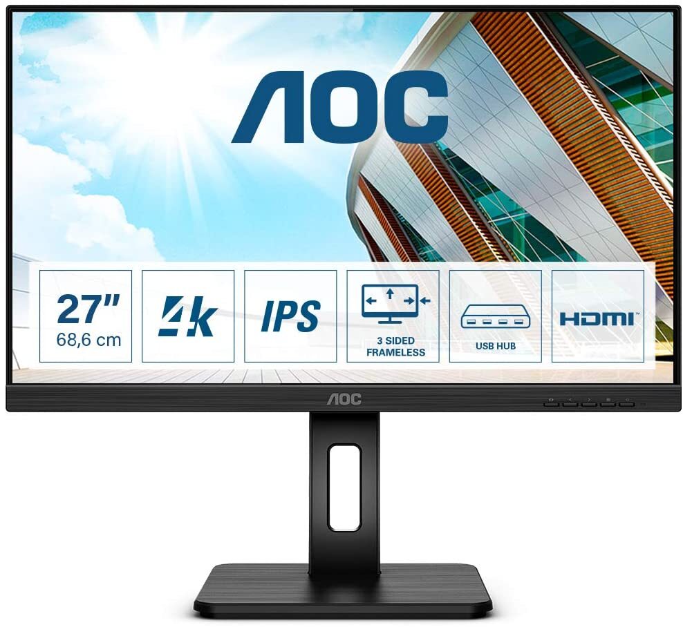 AOC U27P2 4K Monitor 27" UHD 3840x2160 IPS DP HDMI AMD FreeSync Speakers 