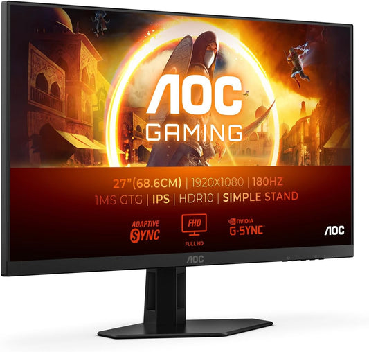 AOC 27G4XED Gaming Monitor 27" FHD 1920x1080 HDR10 NVIDIA G-Sync 180Hz 0.5ms