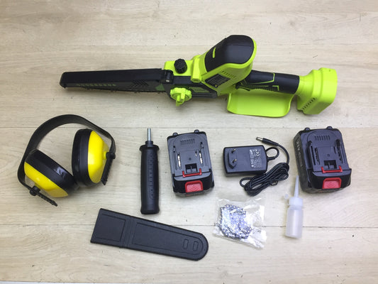 Supstable 10C13S mini chainsaw with 2x batteries, 8 inches, I31594