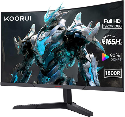 KOORUI 24E6C Gaming Monitor 24" FHD 1920x1080 HDMI DP Adaptive Sync 165Hz 4ms 