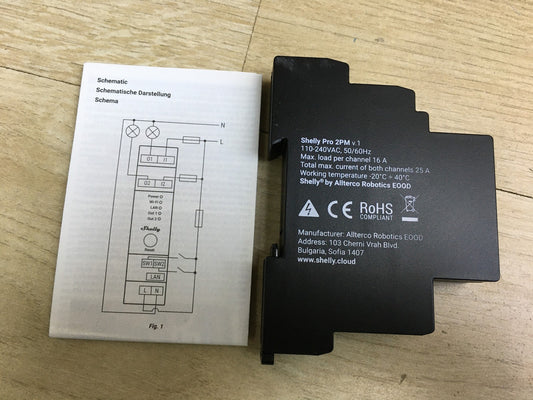 Shelly Pro 2PM Wlan, LAN & Bluetooth 2-Kanal-Smart-Relais-Schalter, I33651