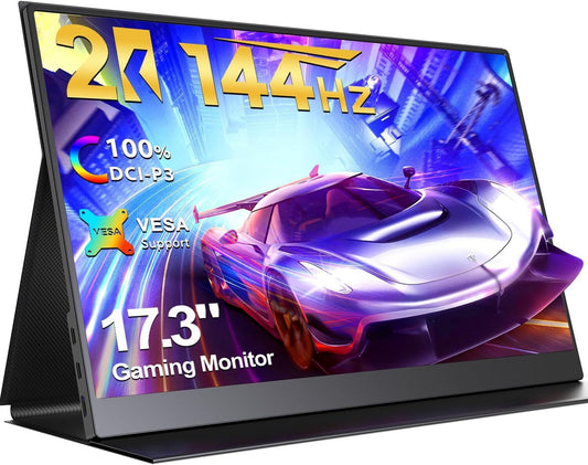 EVICIV Portable 2K Gaming Monitor 17.3" 2560x1440 HDR USB-C FreeSync 144Hz 1ms 