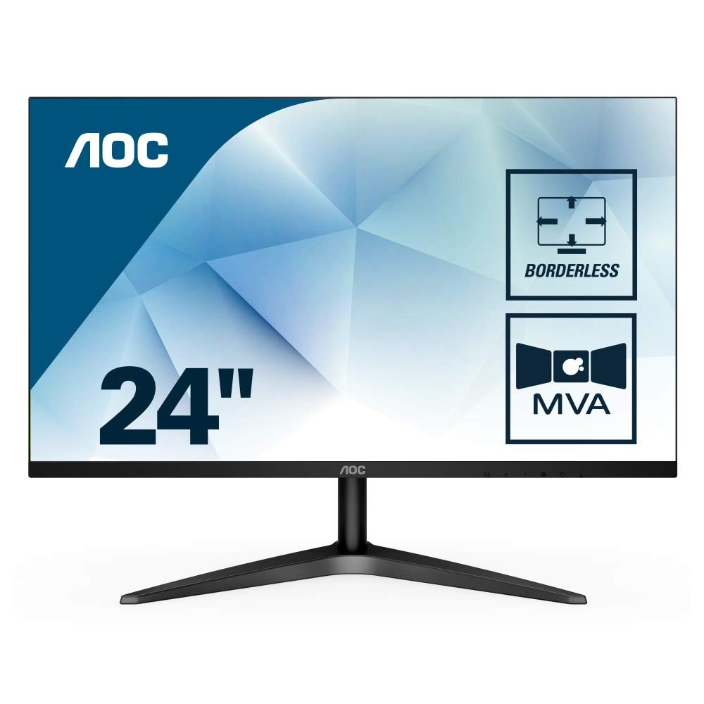 AOC 24B1H Monitor 23.6" FHD 1920x1080 VGA HDMI MVA Panel 60Hz 5ms (GtG) black 