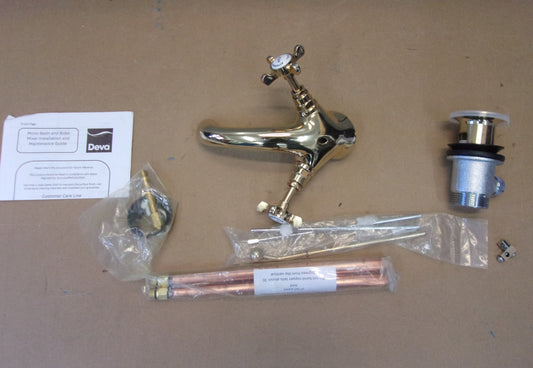 Deva/501 Coronation CR24 Monoblock-Mischarmatur, mit Ablaufgarnitur gold I04395