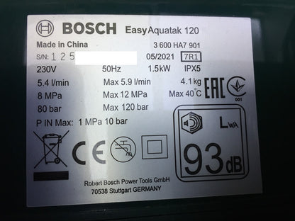 Bosch DIY Hochdruckreiniger EasyAquatak 120 Kaltwasser 1500W, I33743