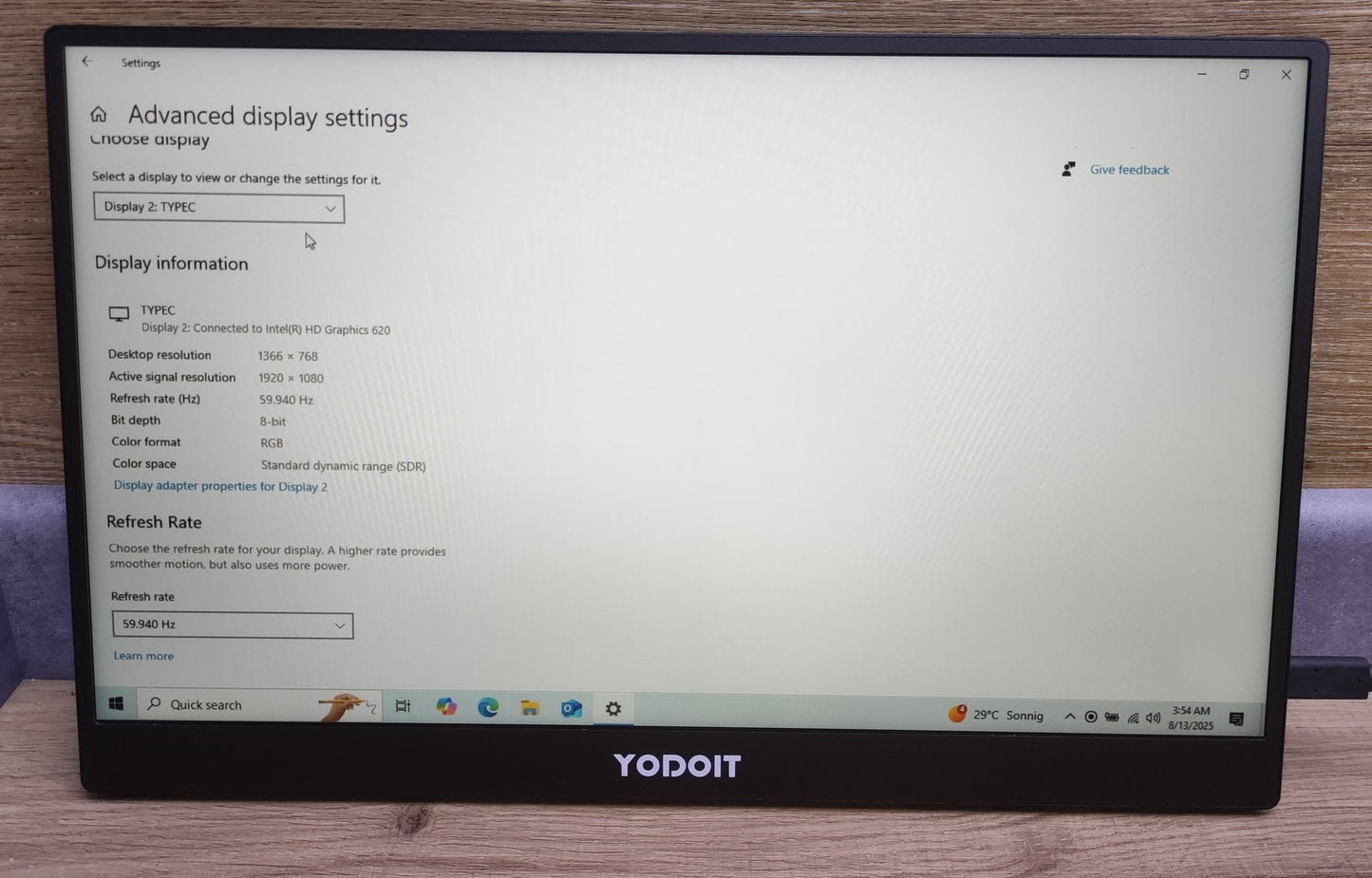Yodoit Tragbarer Monitor (PTM15) 15.6" FHD 1920x1080 IPS mini-HDMI USB-C Audio