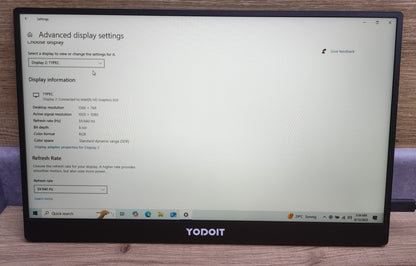 Yodoit Tragbarer Monitor (PTM15) 15.6" FHD 1920x1080 IPS mini-HDMI USB-C Audio