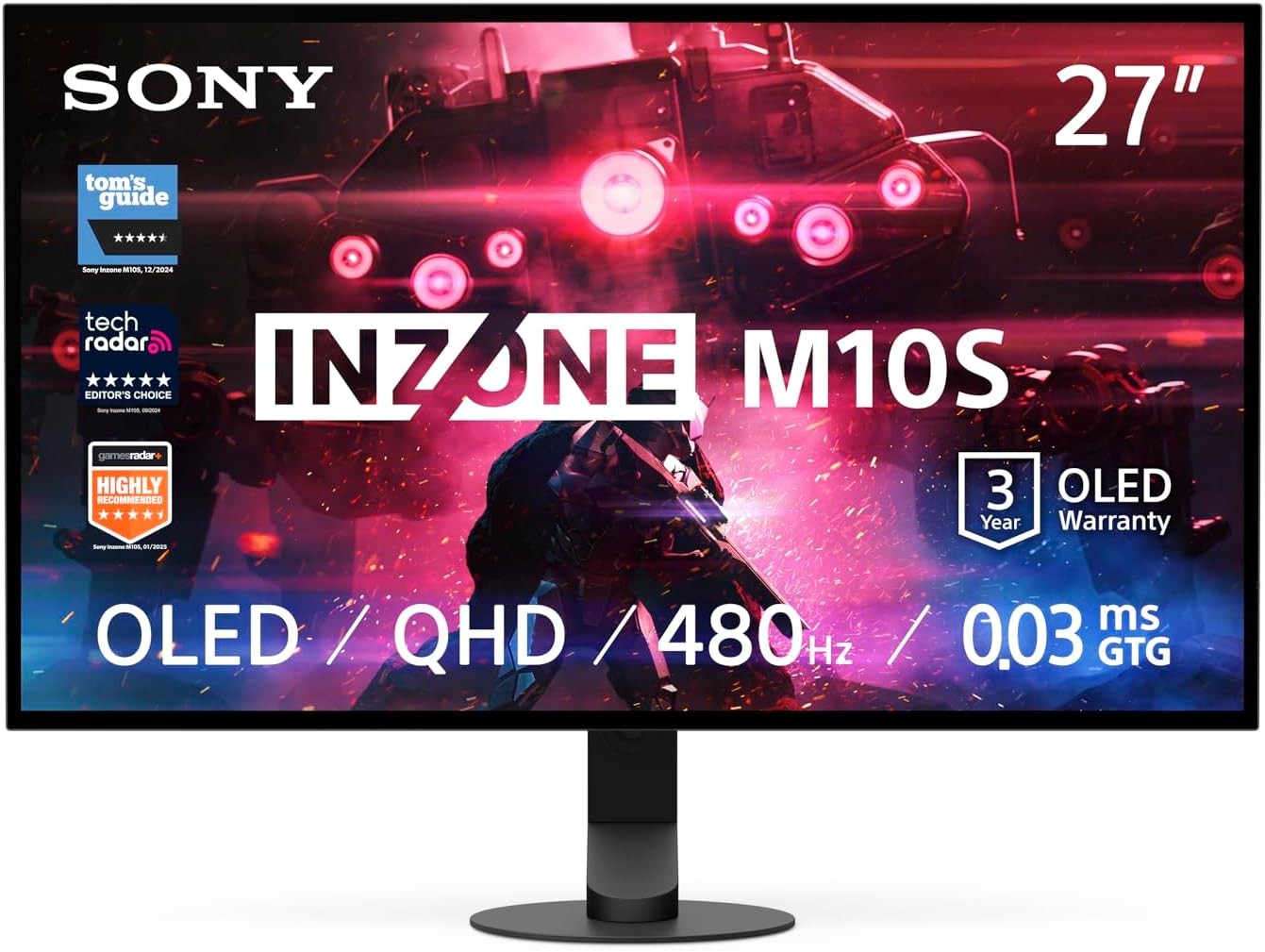 Sony INZONE M10S OLED Monitor 26.5" WQHD 2560x1440 HDR NVIDIA G-Sync 480Hz