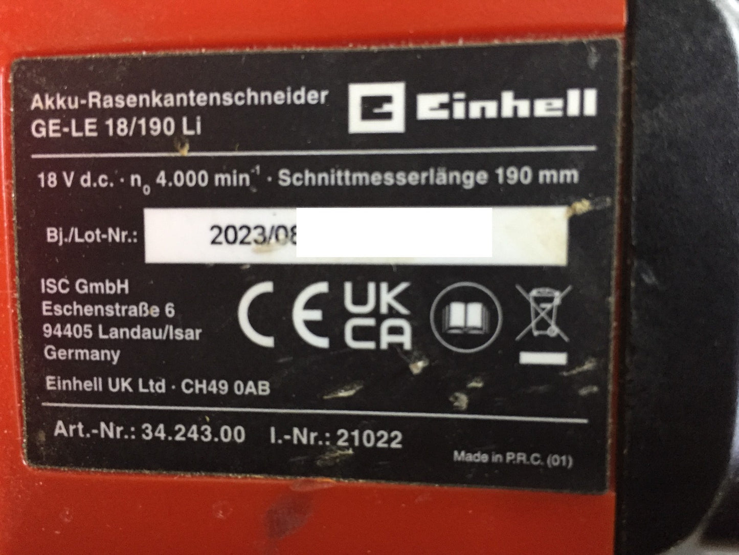 Einhell Expert GE-LE 18/190 Li Akku-Rasenkantenschere solo (3424300), I33993