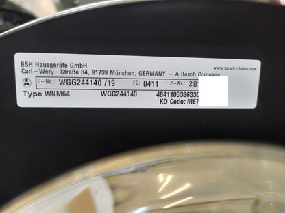 Bosch WGG244140 Frontlader Waschmaschine 9 kg, 1400 Up/M, EEK:A, I34497