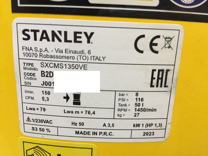 Stanley SXCMS1350VE Siltek Silent Air Elektro-Kompressor 50l 955W, I33922