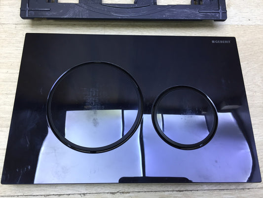 Geberit 115.882.DW.1 actuator plate for 2 flushes, black/matt, I33320
