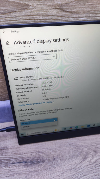 Uperfect Portable 2K Monitor 17.3" QHD 2560x1440 IPS USB-C HDMI 60Hz VESA 