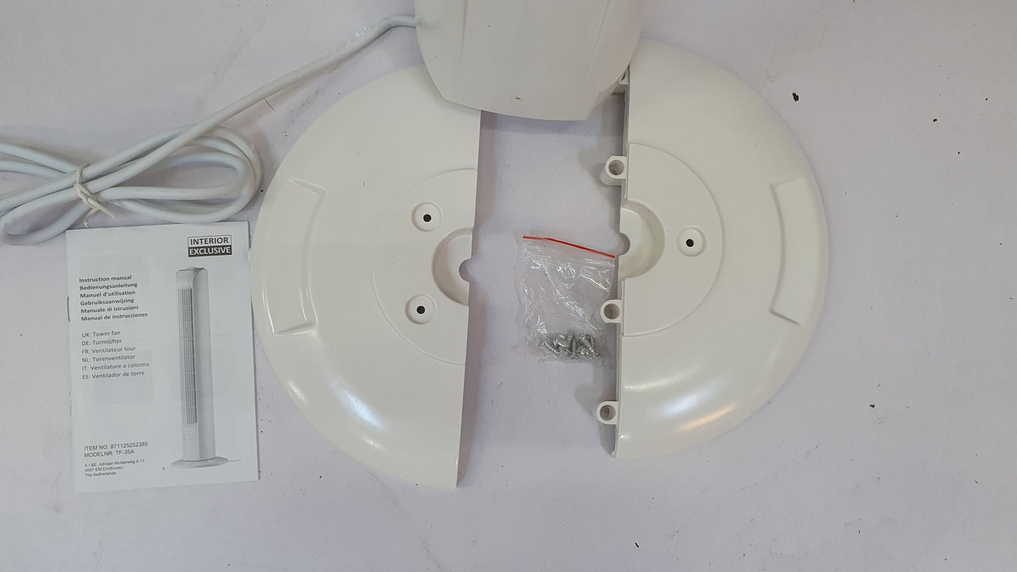 METE fan tower fan 78cm, 75° oscillating/rotating V09687