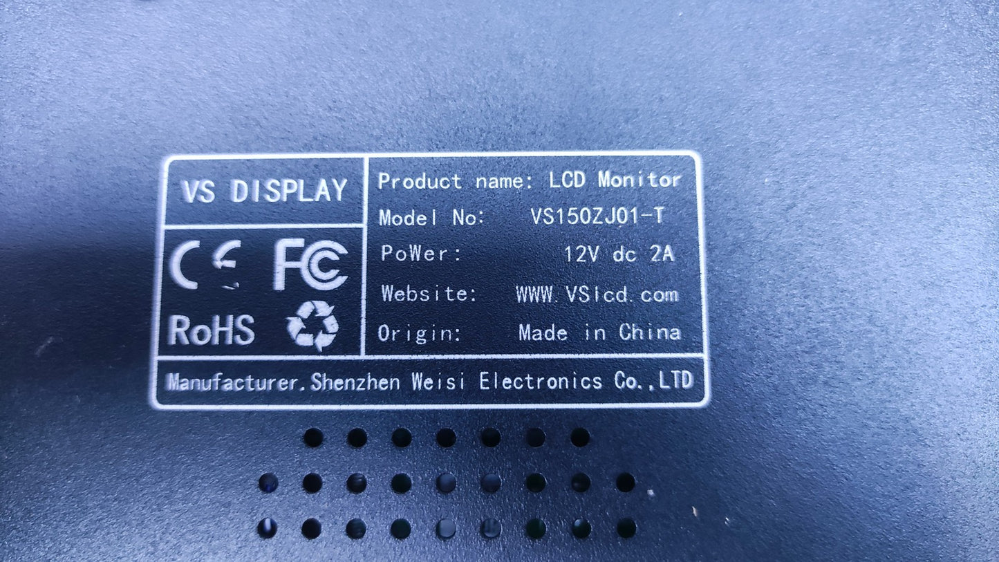 VS Display Industrieller Touch Monitor 15" (‎VS150ZJ01-T) 1024x768 IPS HDMI VGA