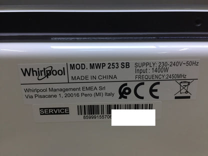 Whirlpool MWP 253 SB Mikrowelle, Schwarz, I30877