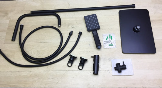 Schütte 60666 shower set MALLORCA, with diverter, black, I32314