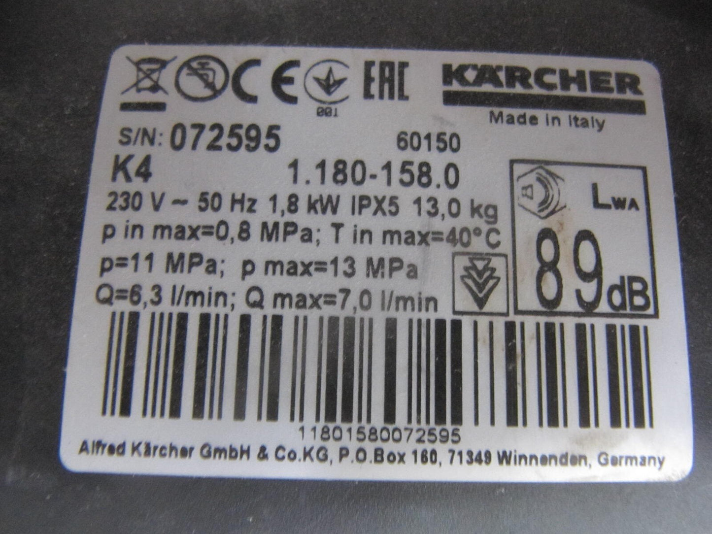 Kärcher Hochdruckreiniger K 4 Home 1.180-158.0, J00172