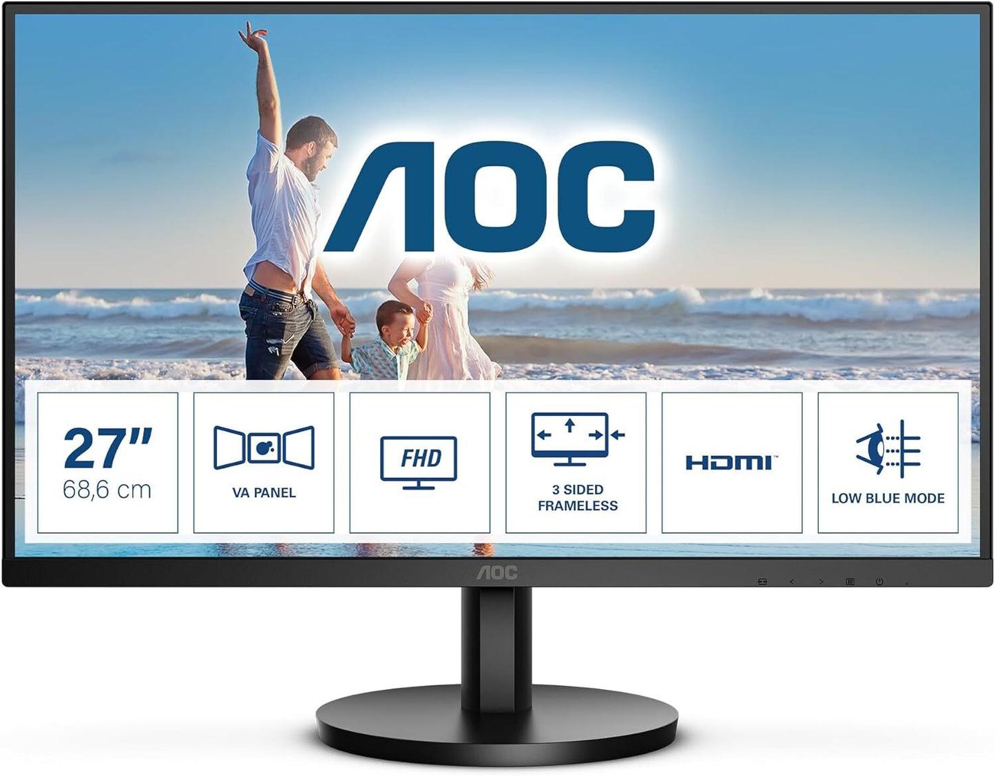 AOC 27B3HM Monitor 27" FHD 1920x1080 VA VGA HDMI Adaptive Sync 75Hz Lautsprecher