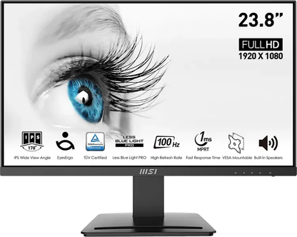 MSI PRO MP243X Monitor 23.8" FHD 1920x1080 IPS HDMI DP AMD FreeSync 100Hz 1ms 