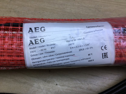 AEG elektrische Fußbodenheizung Heizmatte 1,5 m², TBS TB 160/1.5, I30165