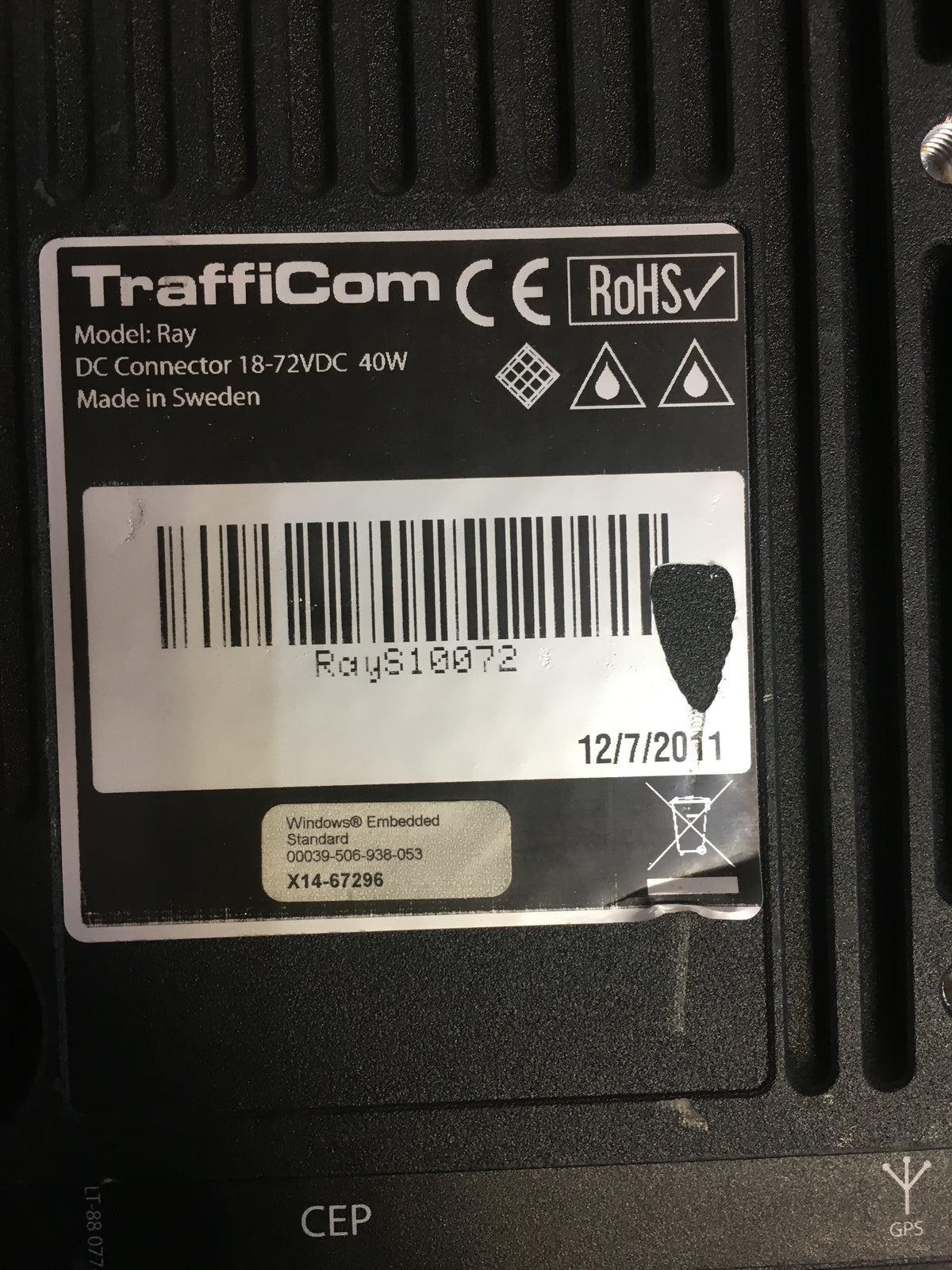 Consafe TraffiCom Ray Rugged Embedded Computer 12.1" Touch Intel Atom N270 16GB 
