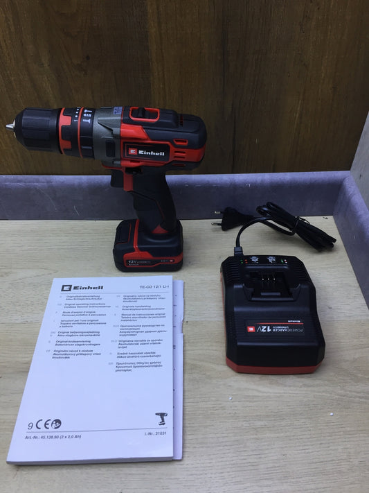Einhell Cordless Impact Drill TE-CD 12/1 Li-i (4513891), 1x2.0Ah, I30450