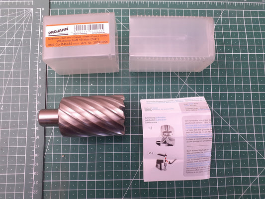 Projahn Kernbohrer HSS-Co 8 Prozent 45,0 mm Schnitttiefe 55 mm 38745055, I14394