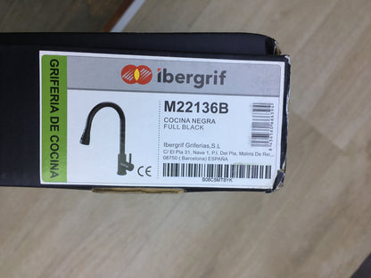 Ibergrif M22136B Küchenarmatur, Wasserhahn Küche Ausziehbar, Edelstahl, I19332