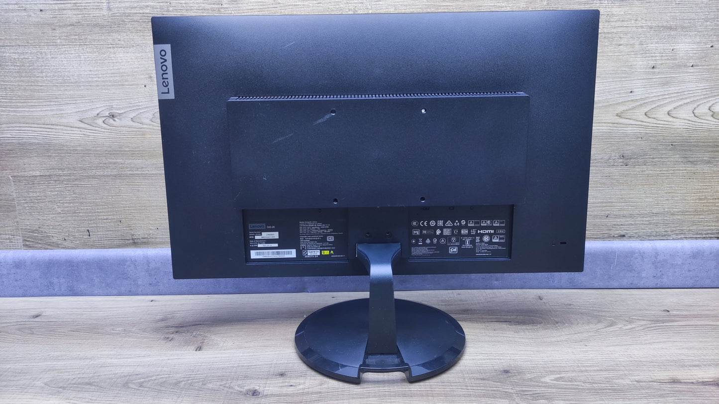 Lenovo D22-20 LED Monitor 21.5" FHD 1920x1080 VGA HDMI 75Hz 5ms black 
