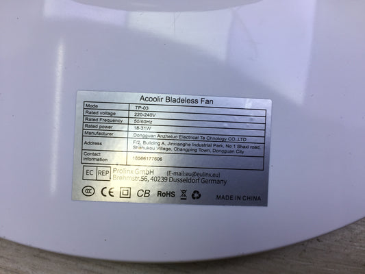 Acoolir TP03 pedestal fan, quiet tower fan with remote control, I19033