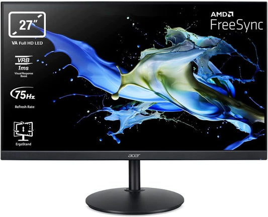 Acer CBA272Bbir Monitor 27" FHD 1920x1080 VA Panel VGA HDMI AMD FreeSync 75Hz 