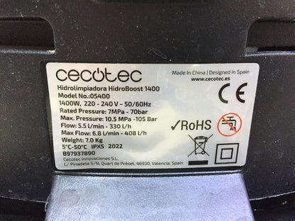 Cecotec 05400 Hochdruckreiniger HydroBoost 1400, I30860