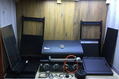 Landmann GrillChef Gasgrill 4Br 1Sb Grillfläche 65x40 cm schwarz 12754 I32855