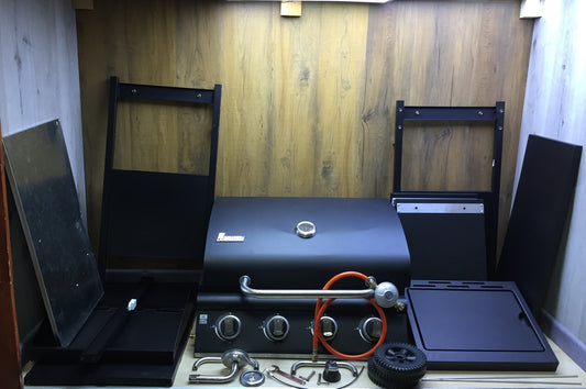 Landmann GrillChef Gasgrill 4Br 1Sb Grillfläche 65x40 cm schwarz 12754 I32855