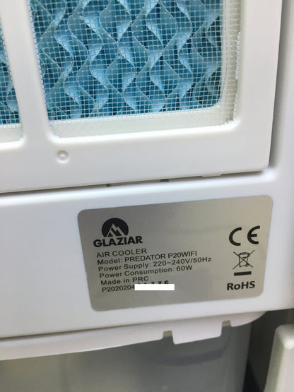 GLAZIAR Predator P20WIFI Tragbare Verdunstungsklimaanlage, Luftkühler, I30532