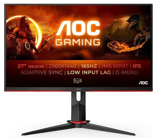 AOC Q27G2S/EU Monitor 27" QHD 2560x1440 HDMI DP Adaptive Sync 165Hz 1ms 