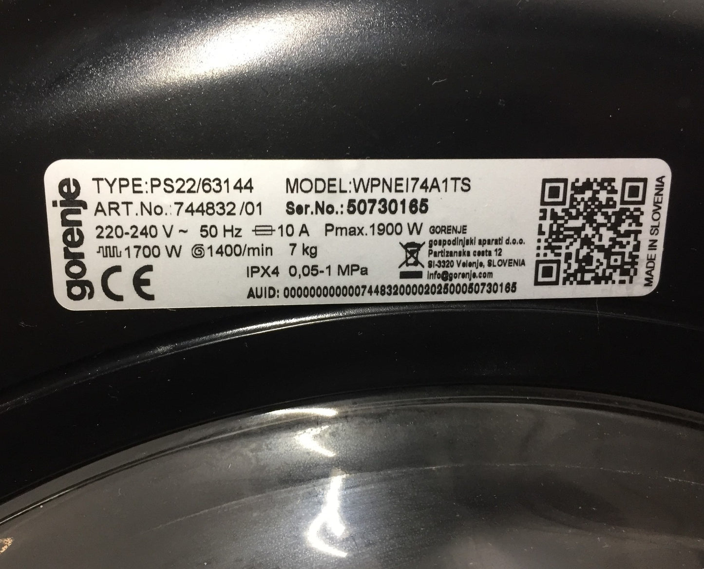 Gorenje G400 WPNEI74A1TS Waschmachine Frontlader 7 kg Dampffunktion ConnectLife