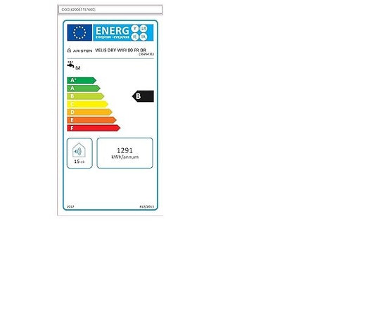 Ariston Velis Dry WiFi 80 FR DR Warmwasserspeicher 3626431, 80 L, EEK:B, I30770