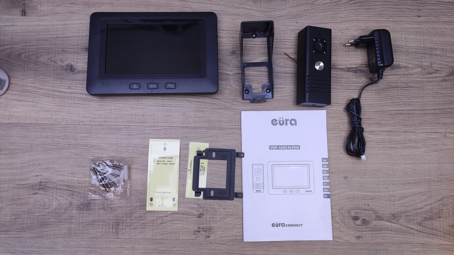 Eura VDP-45A3 Alpha Video-Türsprechanlage 4 Draht, 7-Zoll-Fardmonitor, I34324